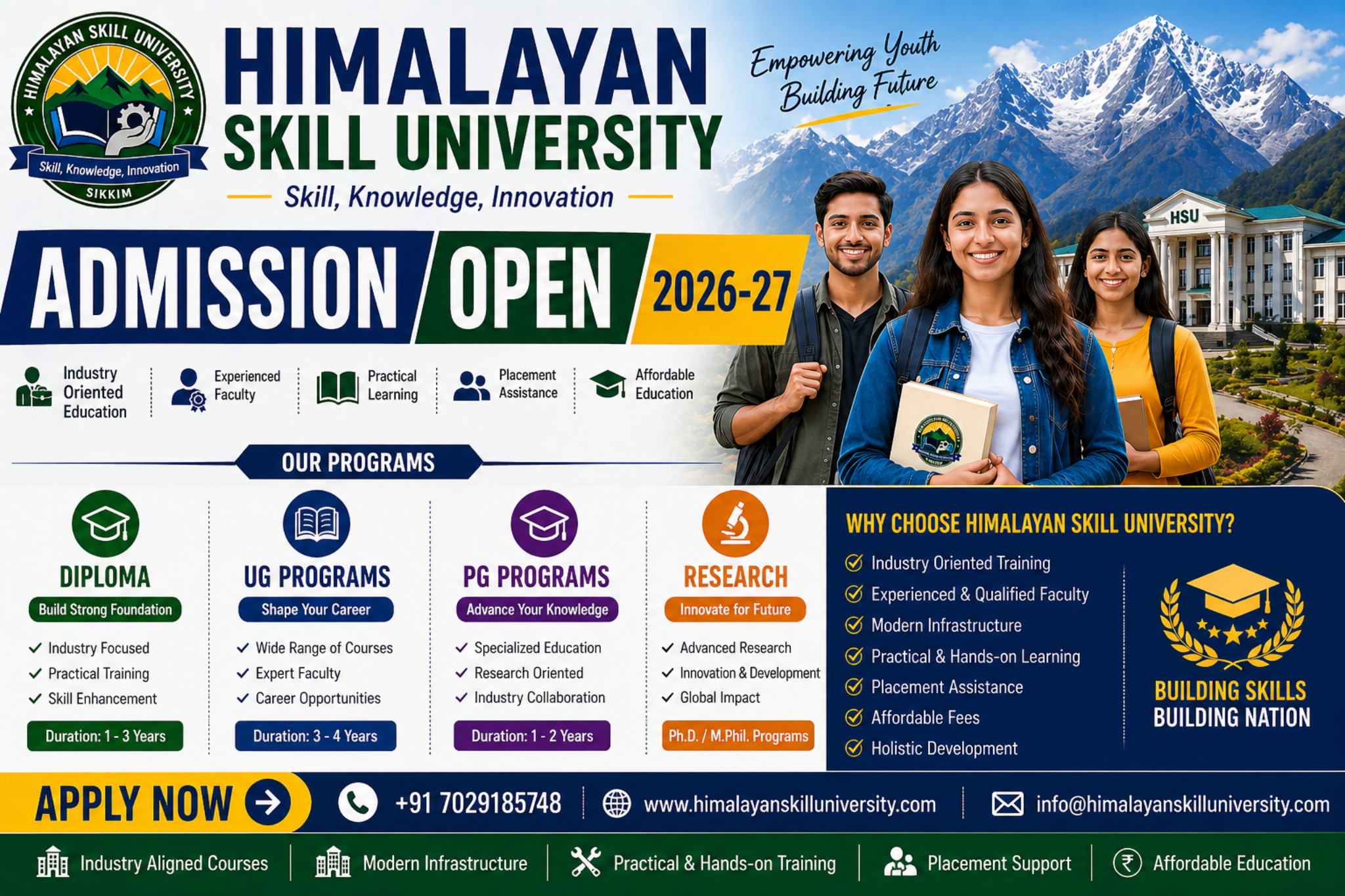 Himalayan Skill University Courses and Programmes